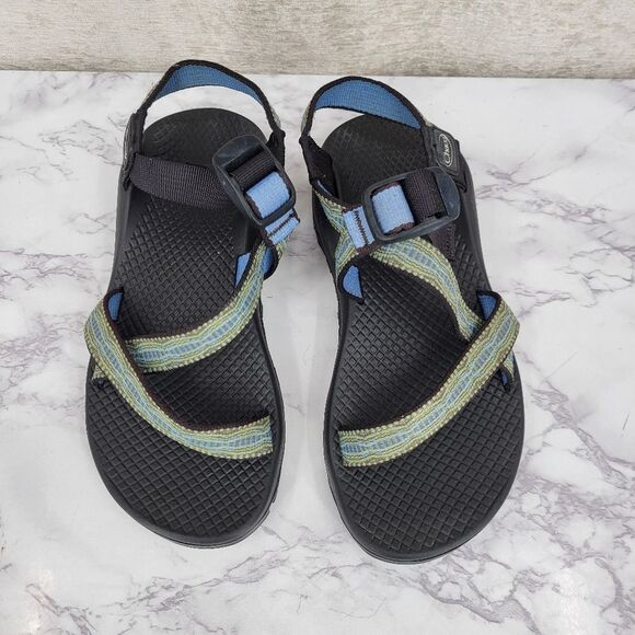 Chaco USA Z1  Women's Size 5 Black with Blue and Green Straps Hiking Sandals - Picture 2 of 11